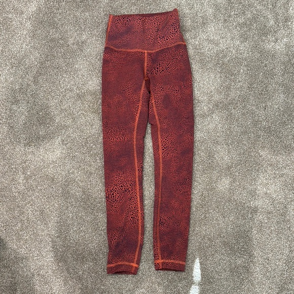 lululemon athletica Pants - Lululemon Athletica Red and Blue Patterned Leggings